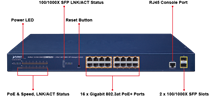 Bộ Chia mạng 16 Cổng PoE Planet GS-4210-16P2S